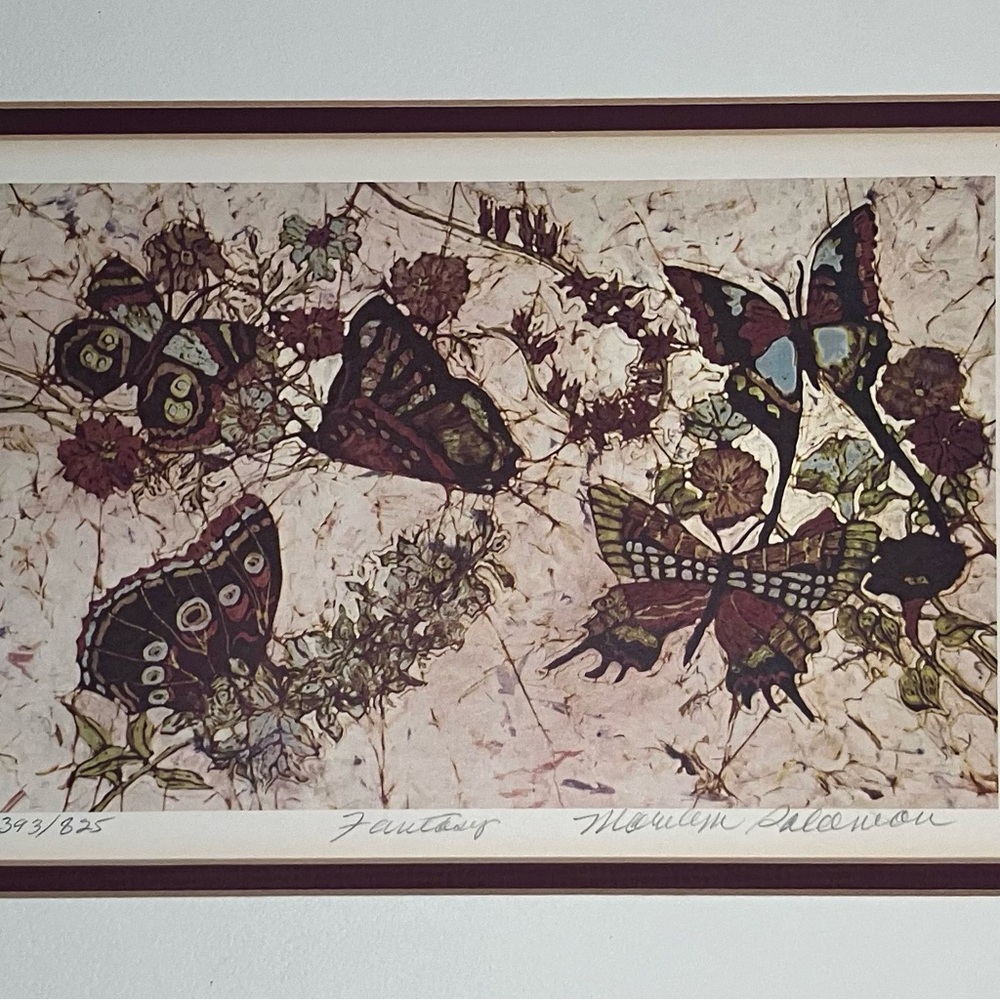 Listed MARILYN SALOMON (1943-2024) / LIMITED EDITION Signed Print / BUTTERFLIES